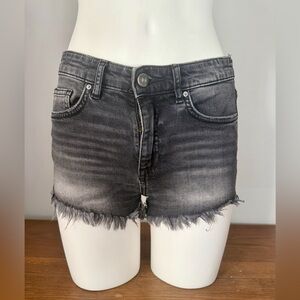 H&M Gray Jean Shorts with Frayed Hem